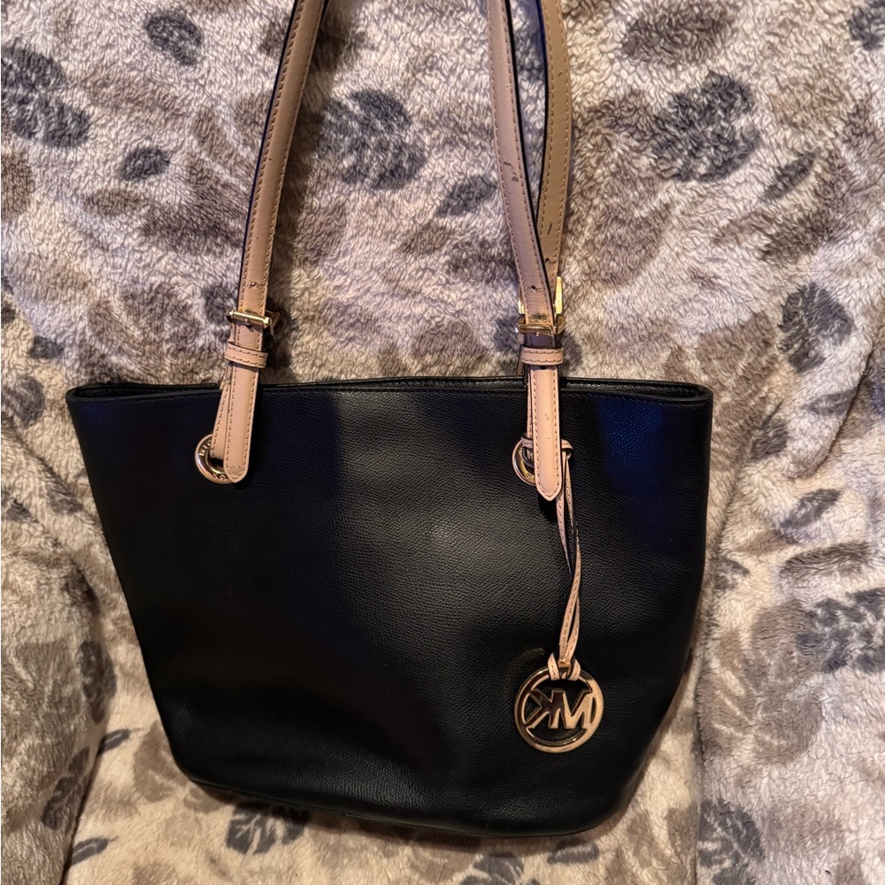 Michael Kors Black and Tan Tote Bag